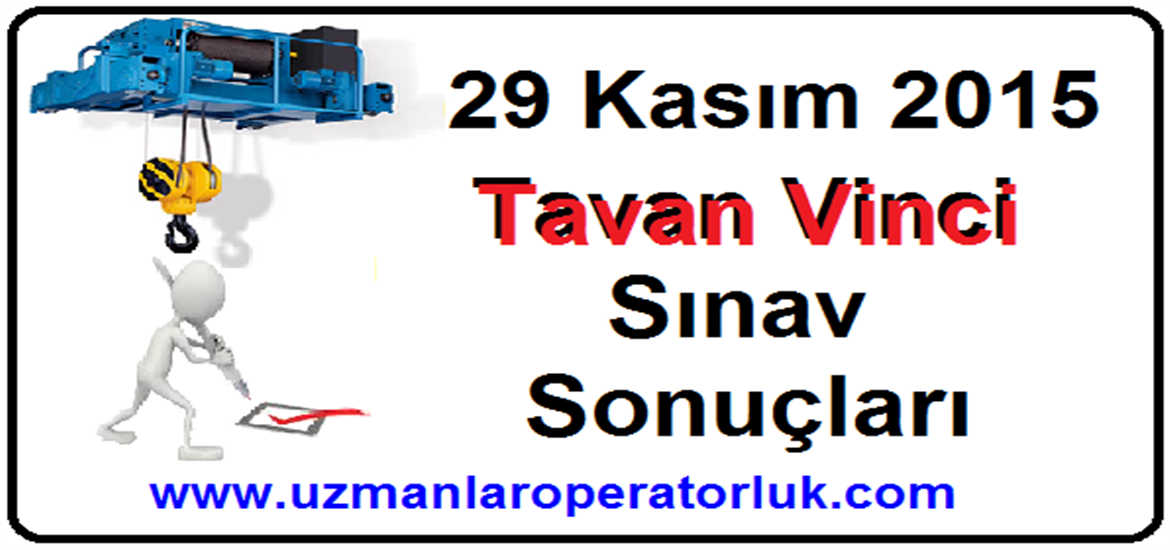 29 Kasım 2015 Tavan Vinci Belgesi Sınav Sonuçları